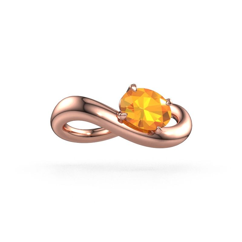 Verlovingsring Chloe OVL 585 rosé goud citrien 7,5x5,5 mm