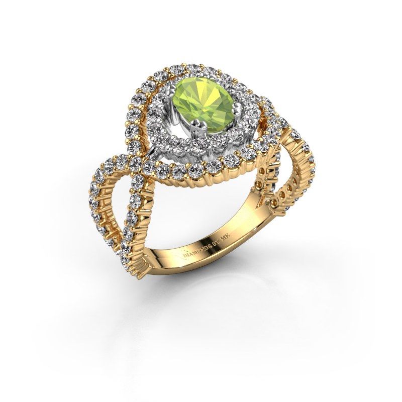 Image de Bague Chau<br/>585 or jaune<br/>Péridot 7x5 mm