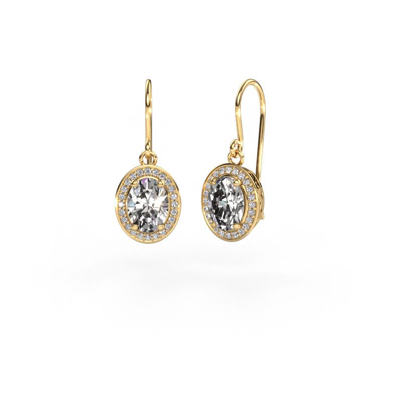 Pendants d'oreilles Latesha 585 or jaune zircone 7x5 mm