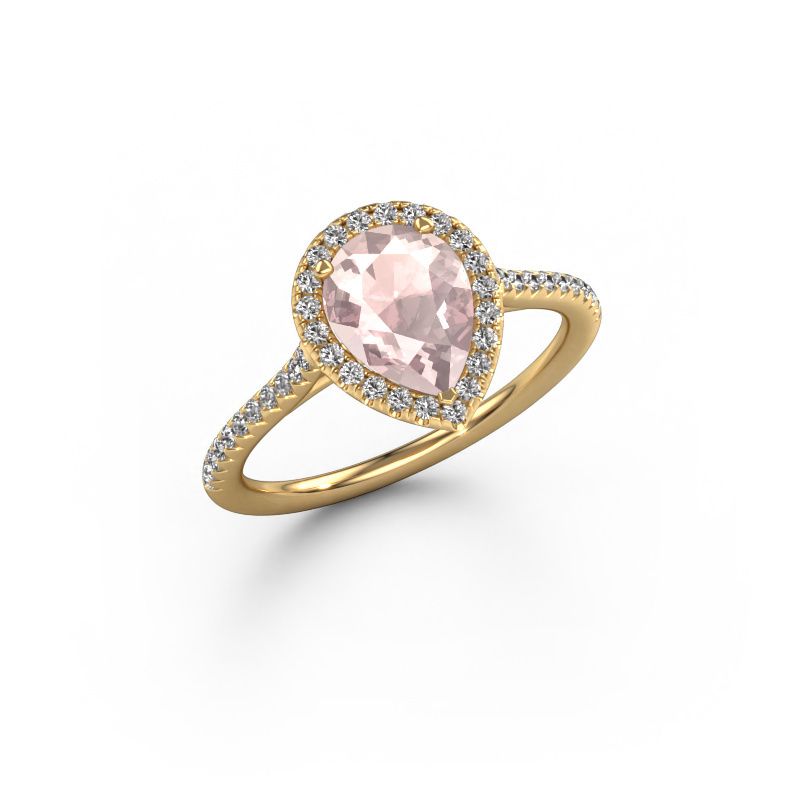 Forlovelsesring Seline per 2 585 gull champagnefarget morganitt 8x6 mm