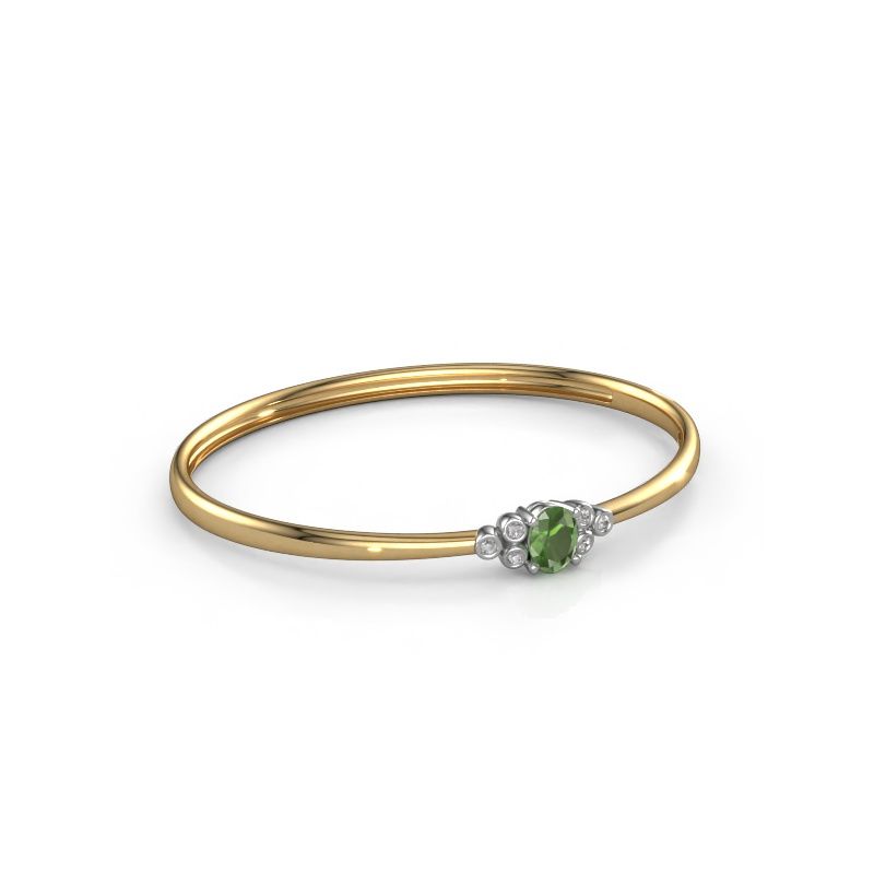 Armreif Lucy 585 Gold Turmalin grün 8x6 mm