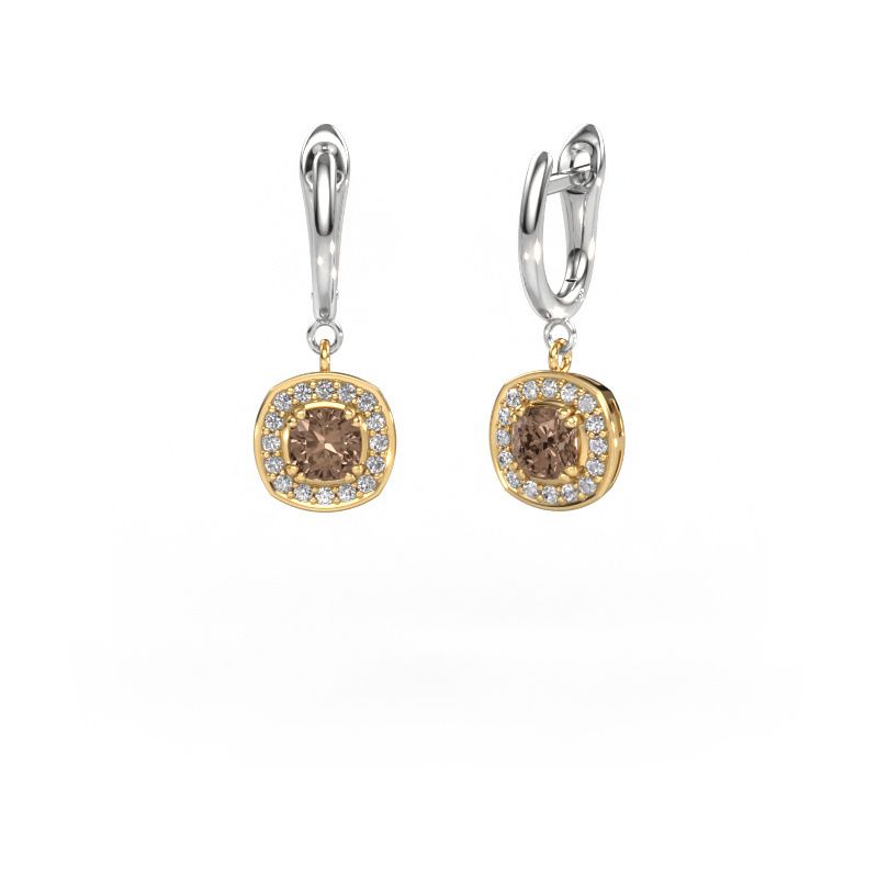 Pendants d'oreilles Marlotte 1 585 or jaune diamant brun 0.70 crt