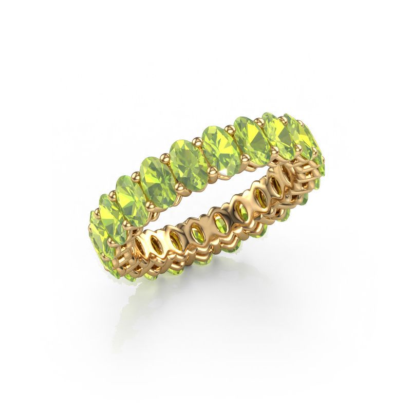 Aanschuifring Heddy OVL 3x5 585 goud peridoot 5x3 mm