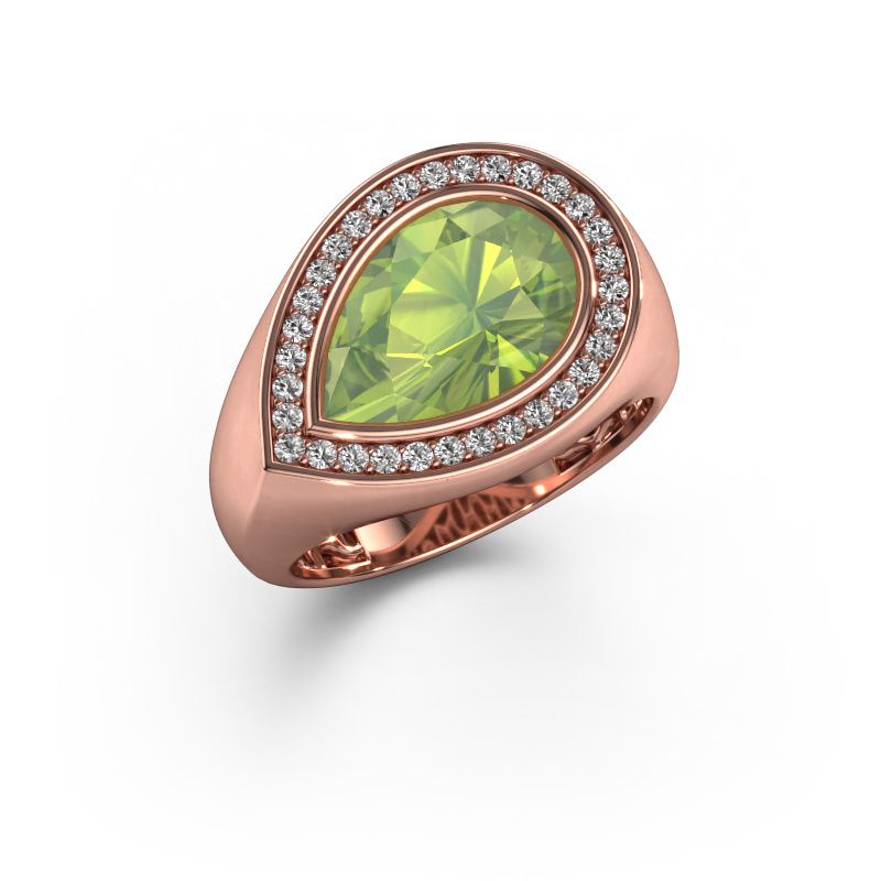 Ring Latashia 585 rose gold peridot 12x8 mm
