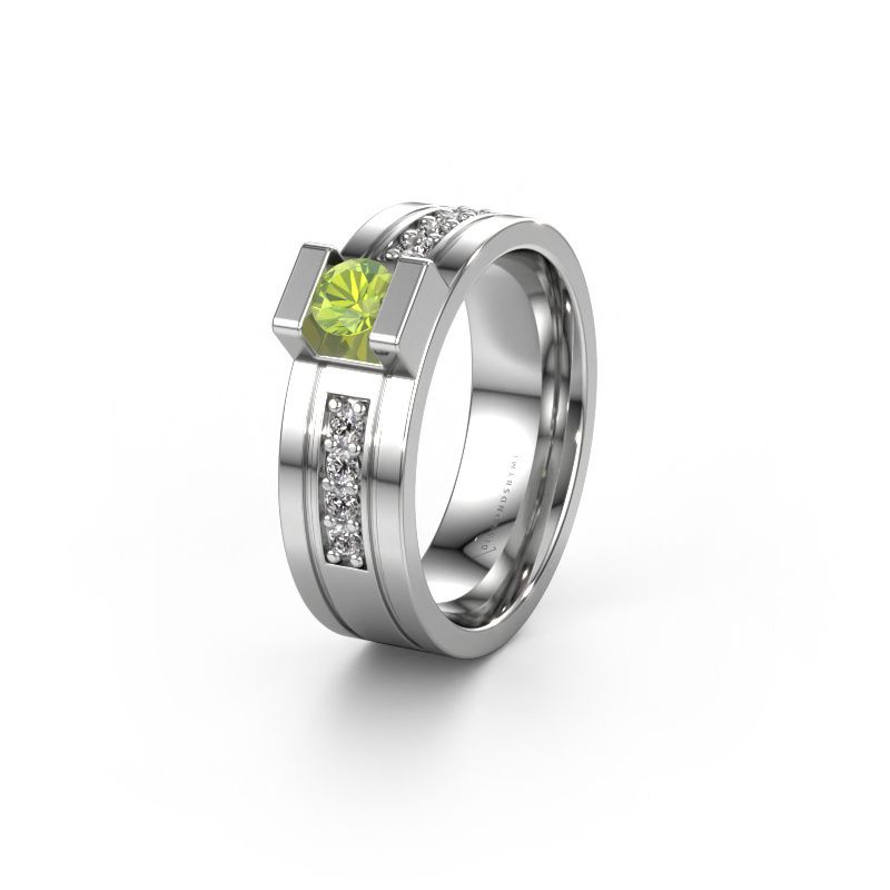 Wedding ring WH2092L16BP 950 platinum peridot ±6,5x2 mm