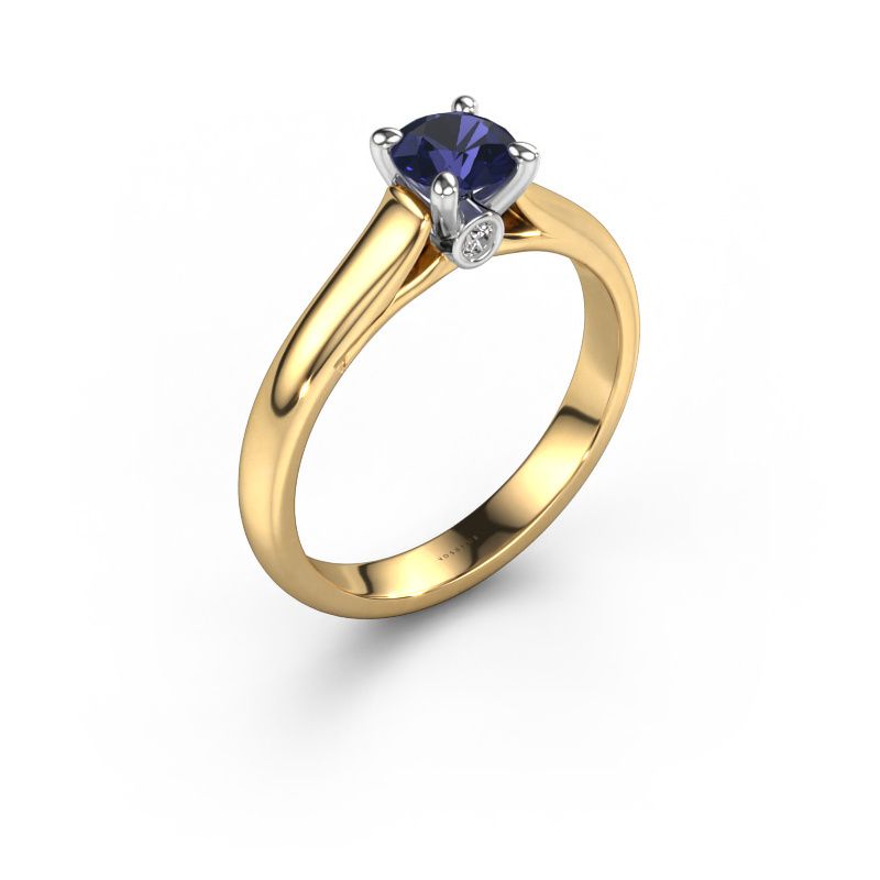 Bague de fiançailles Valorie RND 1 585 or jaune saphir 5 mm