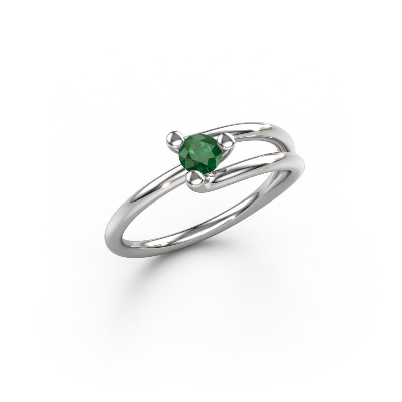 Bague Roosmarijn 950 platine emeraude 3.7 mm