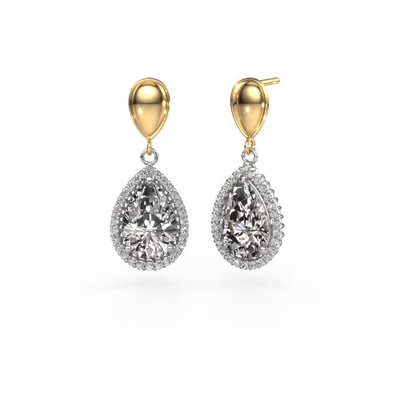 Drop earrings Tilly per 1 585 white gold lab-grown diamond 6.42 crt