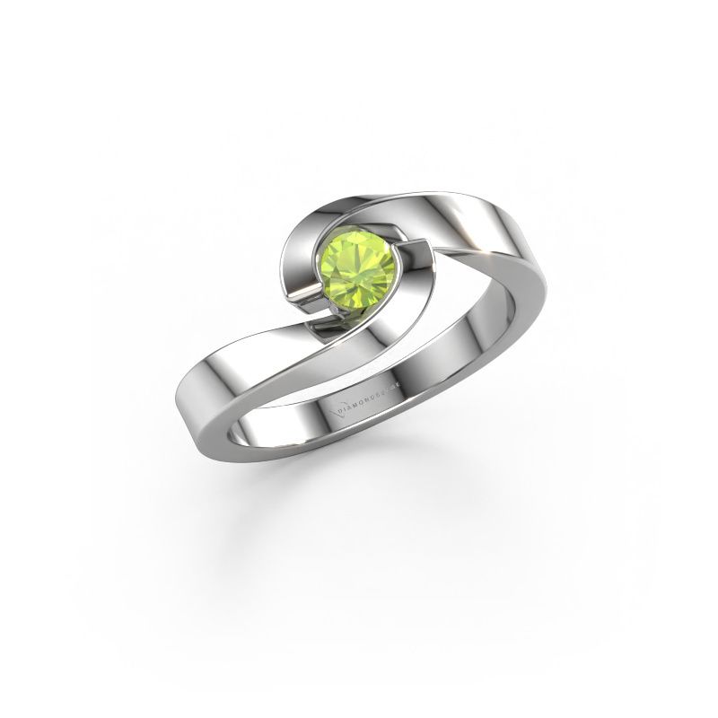 Ring Sheryl 585 white gold peridot 4 mm