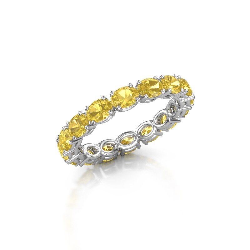 Bild von Ring vivienne ovl 4x3<br/>585 Weißgold<br/>gelb saphir 4x3 mm