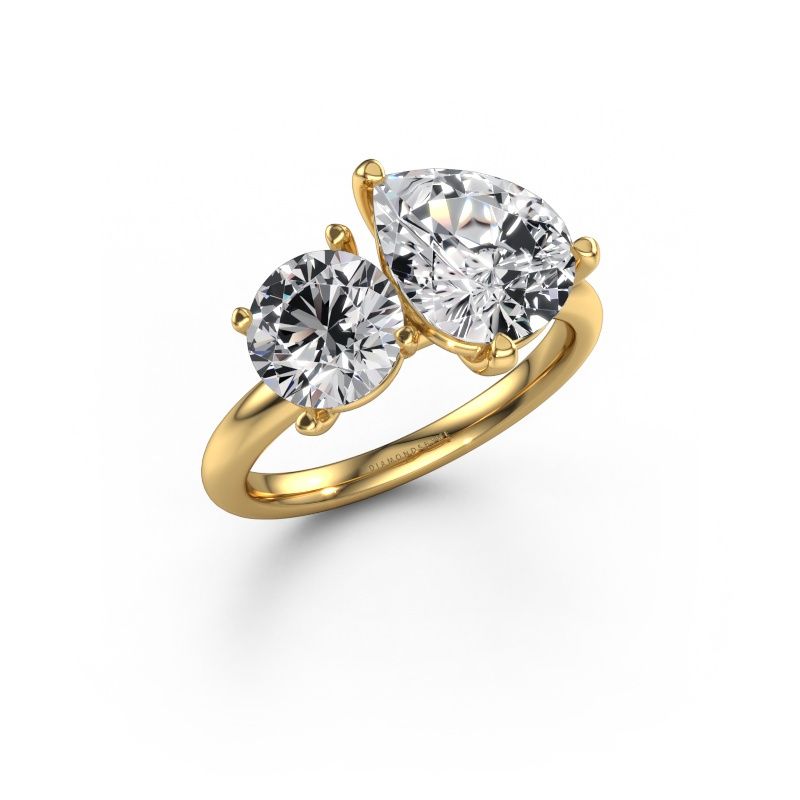 Engagement ring Toi et Moi PER-RND 585 gold diamond 3.40 crt