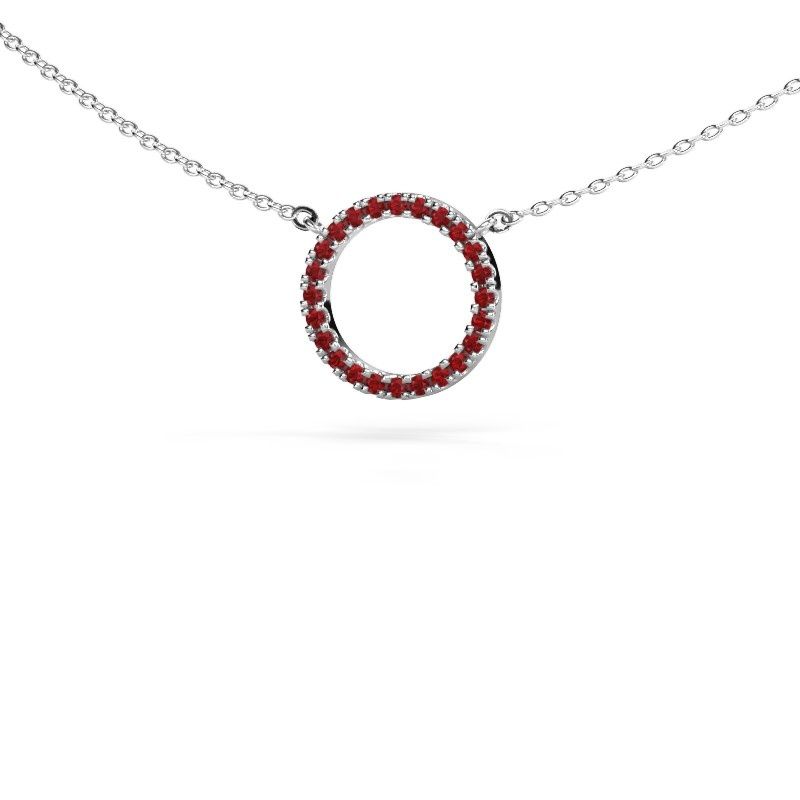 Anhänger Circle 585 Weißgold Rubin 1.2 mm