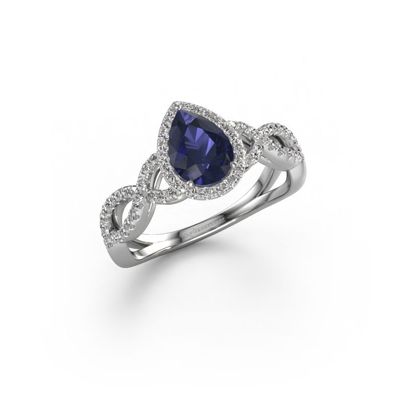 Engagement ring Dionne pear 950 platinum sapphire 7x5 mm