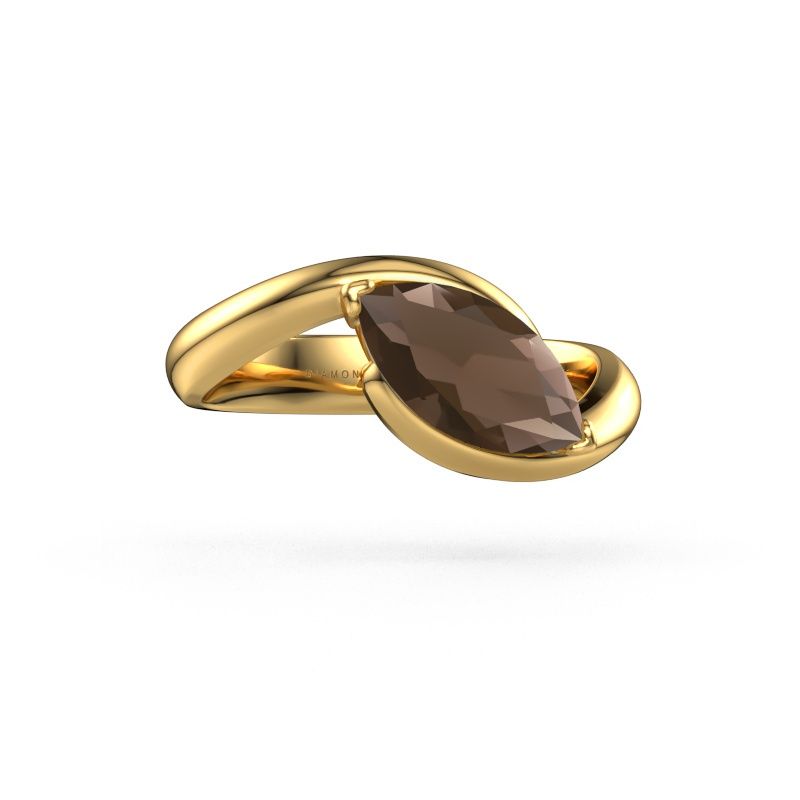 Engagement ring Aida MRQ 585 gold smokey quartz 11x5.5 mm