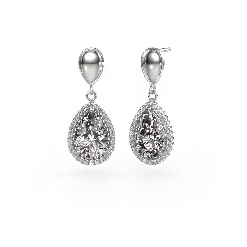 Pendants d'oreilles Tilly per 1 950 platine diamant 6.42 crt