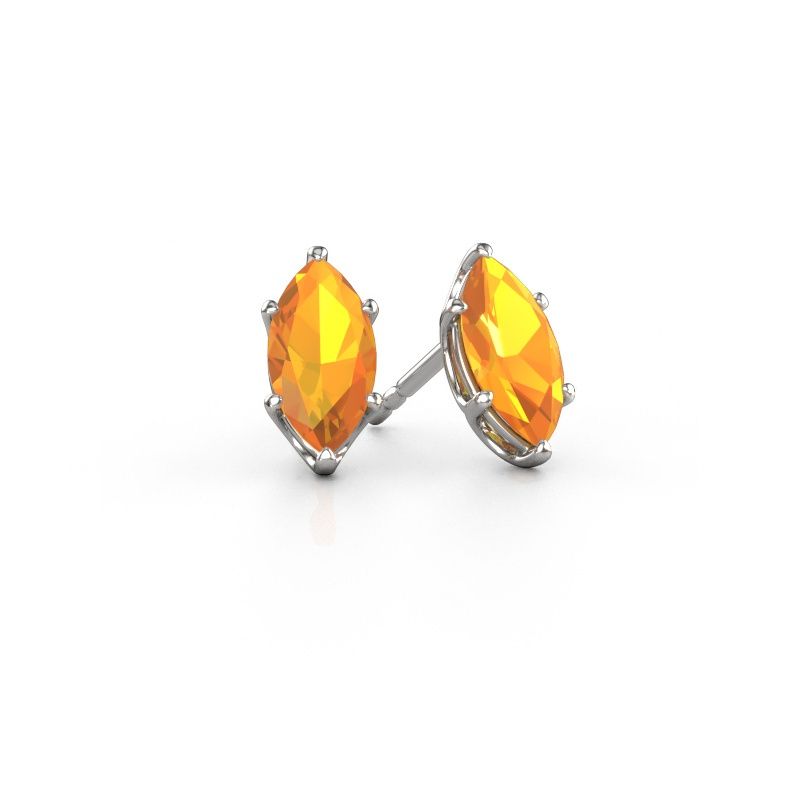 Clous d'oreilles Sam MRQ 950 platine citrine 10x5 mm