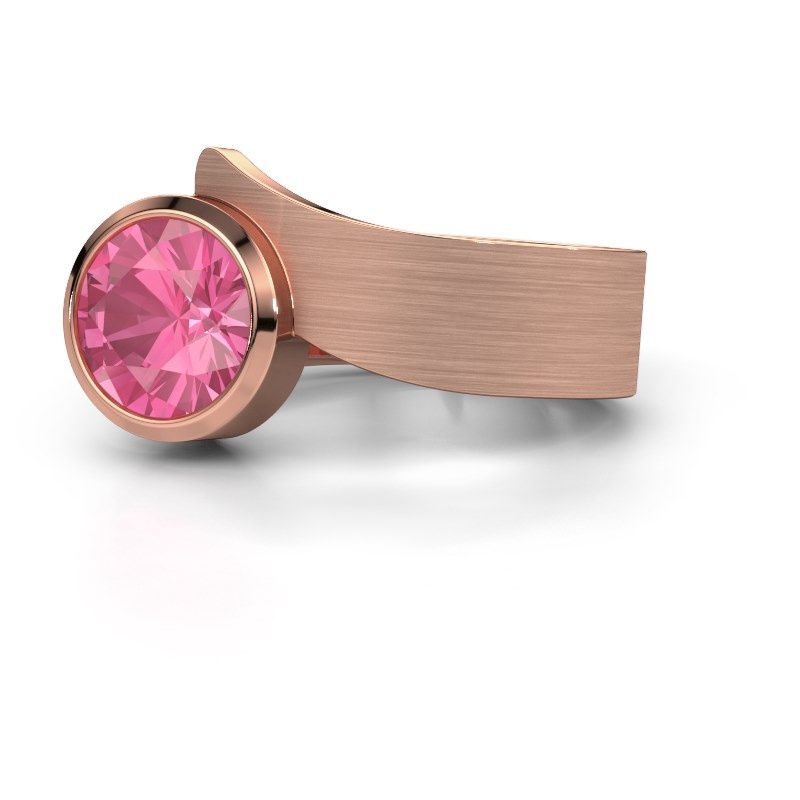 Afbeelding van Ring Nakia 585 rosé goud roze saffier 8 mm