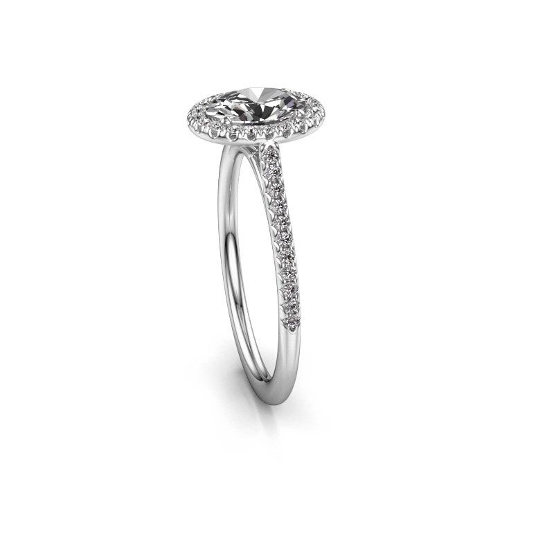 Image of Engagement ring seline ovl 2<br/>950 platinum<br/>Zirconia 7x5 mm