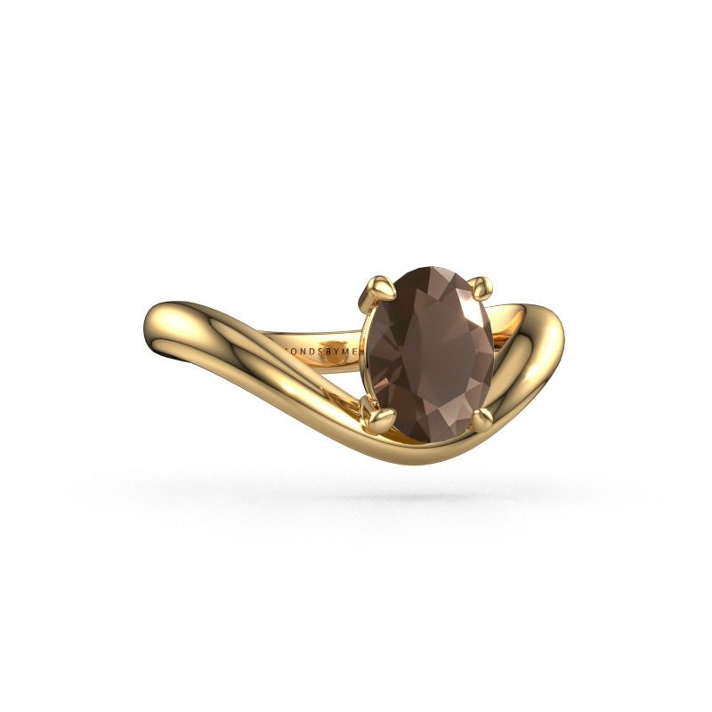 Verlobungsring Femke OVL 585 Gold Rauchquarz 8x6 mm