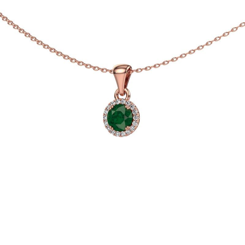 Pendant Seline rnd 585 rose gold emerald 4.7 mm