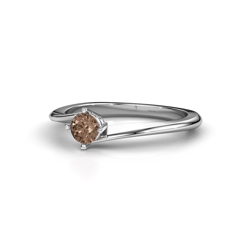 Afbeelding van Verlovingsring Ingrid<br/>950 platina<br/>Bruine diamant 0.25 crt