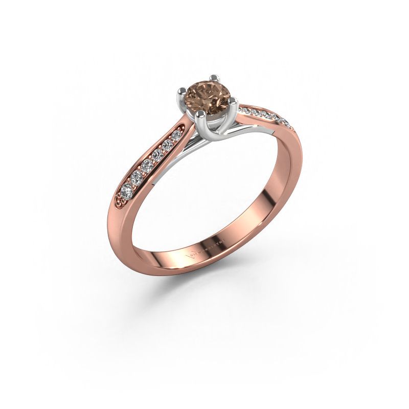 Engagement ring Mia 2 585 rose gold brown diamond 0.50 crt