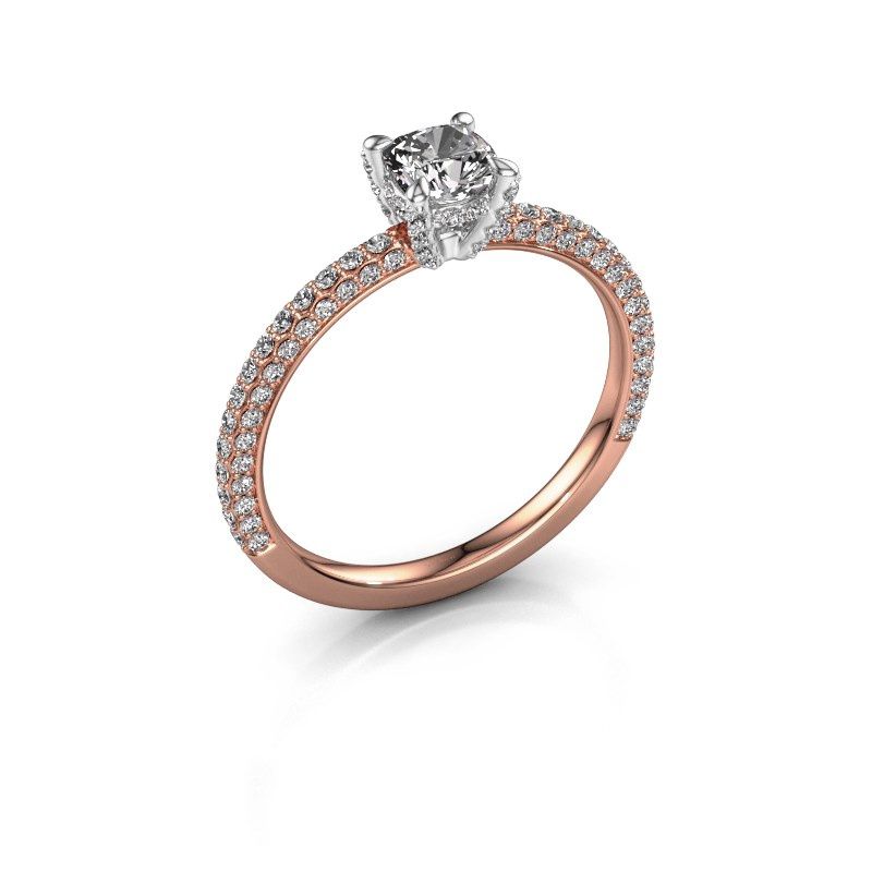 Image of Engagement ring saskia 2 cus<br/>585 rose gold<br/>lab-grown diamond 1.092 crt