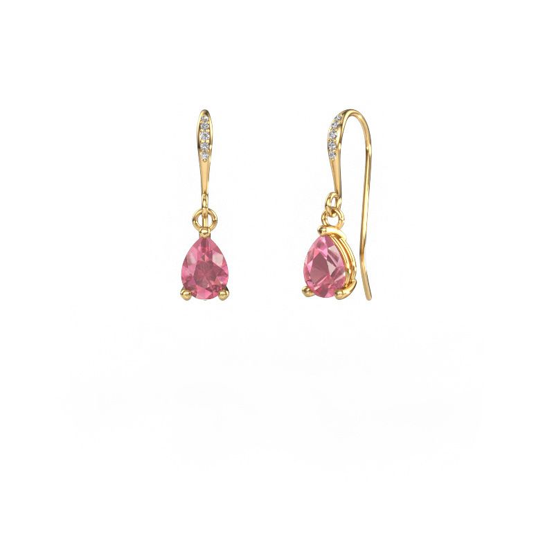 Drop earrings Laurie PER 2 585 gold tourmaline pink 7x5 mm