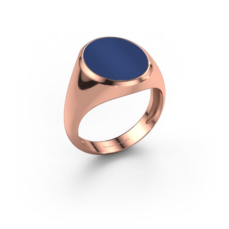 Chevalière Herman 4 light 585 or rose lapis lazuli 15x12 mm