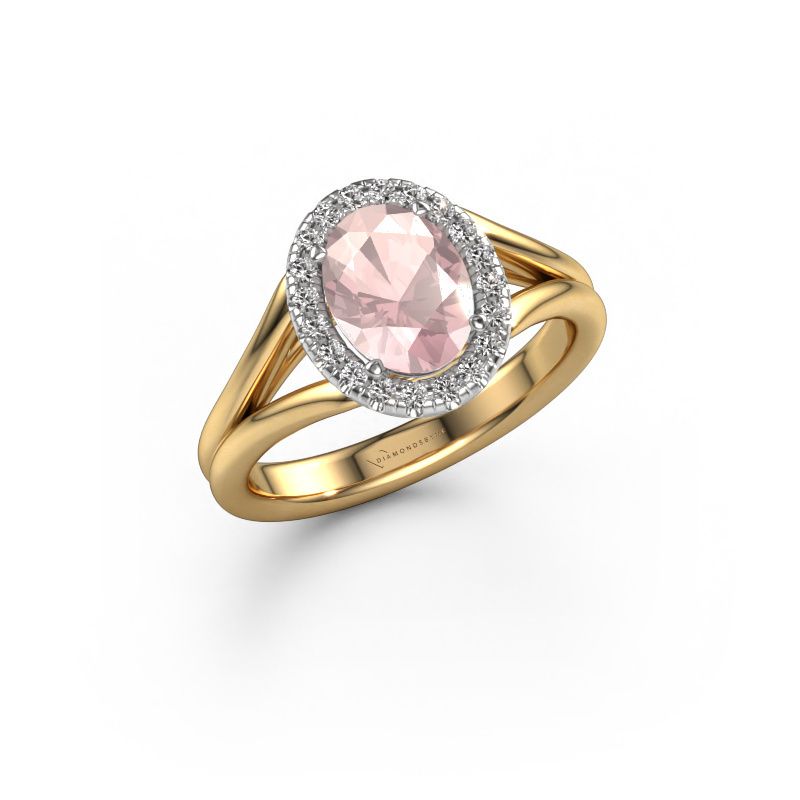 Anello di fidanzamento Verla ovl 1 585 oro morganite champagne 8x6 mm