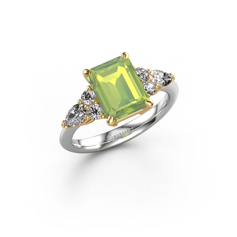 Verlobungsring Melani EME 585 Weißgold Peridot 9x7 mm