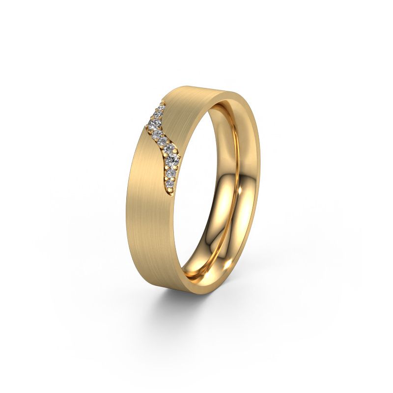 Wedding ring WH2100L46BM 585 gold diamond ±6x2 mm