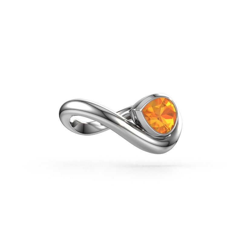 Ring Lena 950 Platin Citrin 8x6 mm