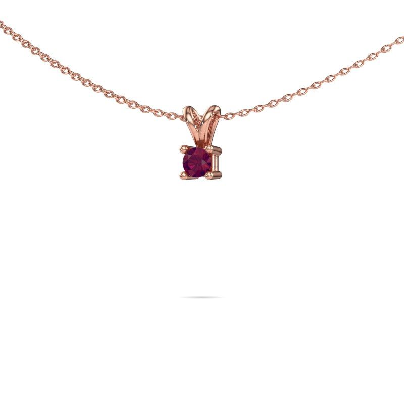 Ketting Eline 585 rosé goud rhodoliet 5 mm
