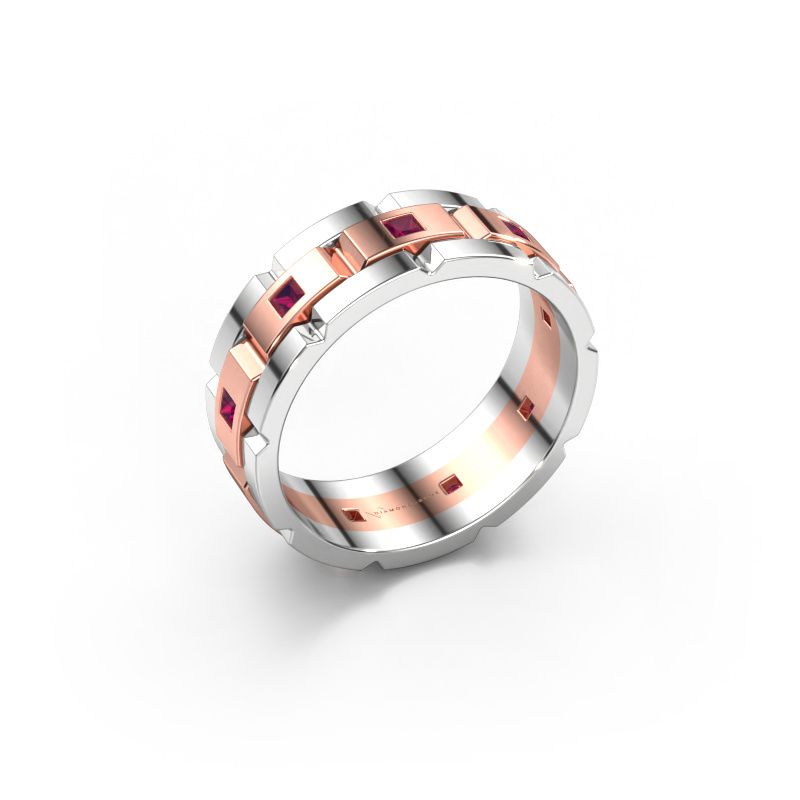 Herrenring Ricardo 2 585 Roségold Rhodolit 2 mm