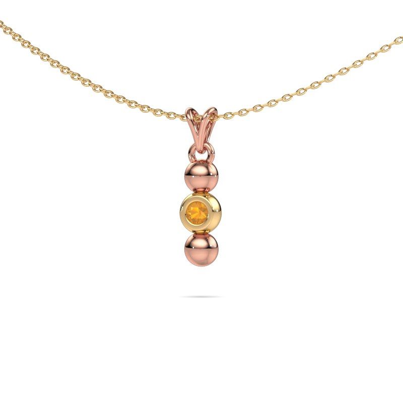 Image of Necklace Lily 585 rose gold citrin 2 mm