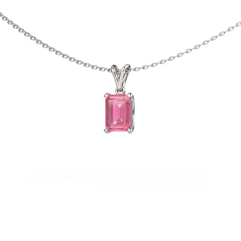 Pendant Sam EME 950 platinum pink sapphire 7x5 mm
