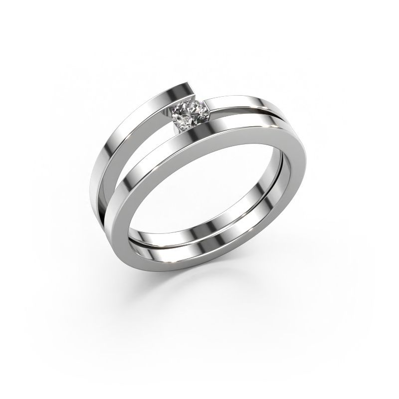 Ring Sandy 585 Weißgold Lab-grown Diamant 0.15 crt