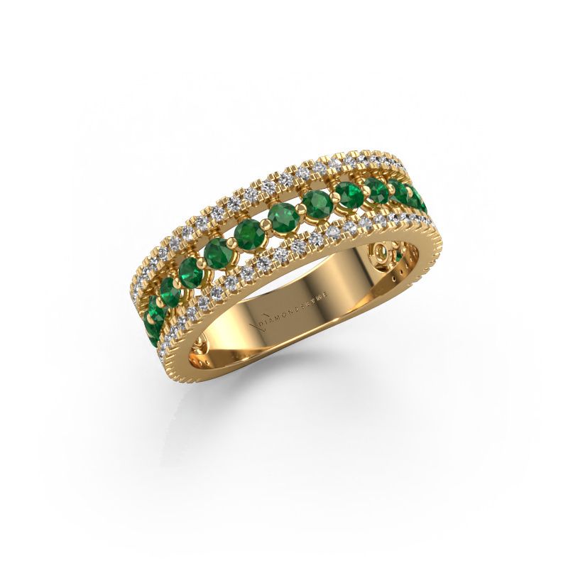 Ring Elizbeth 1 585 gold emerald 2 mm