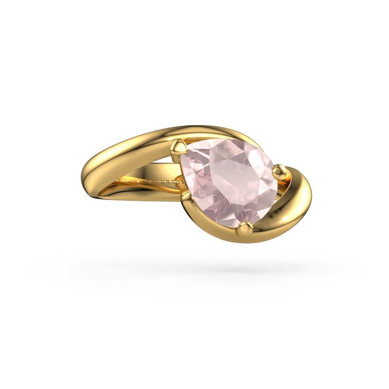 Engagement ring Aida PER 585 gold morganite champagne 9x7 mm