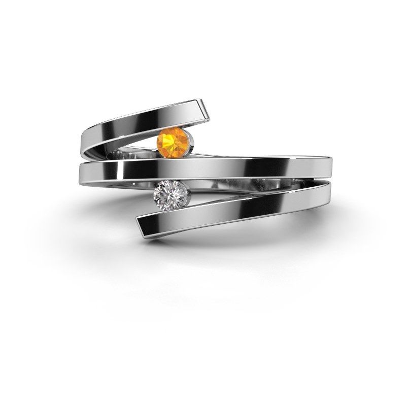 Image de Bague Synthia<br/>585 or blanc<br/>Citrine 2.5 mm