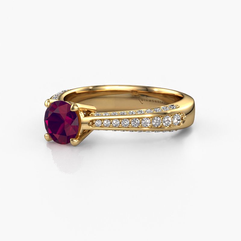 Image of Engagement ring Ruby rnd 585 gold rhodolite 5.7 mm
