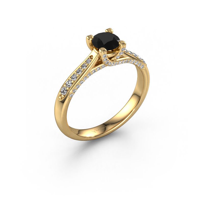 Förlovningsring Mia 3 585 gult guld svart diamant 0.848 crt