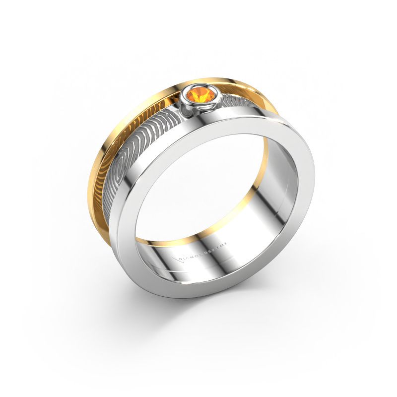 Wedding ring Francisca 585 white gold ±7x2.1 mm citrin