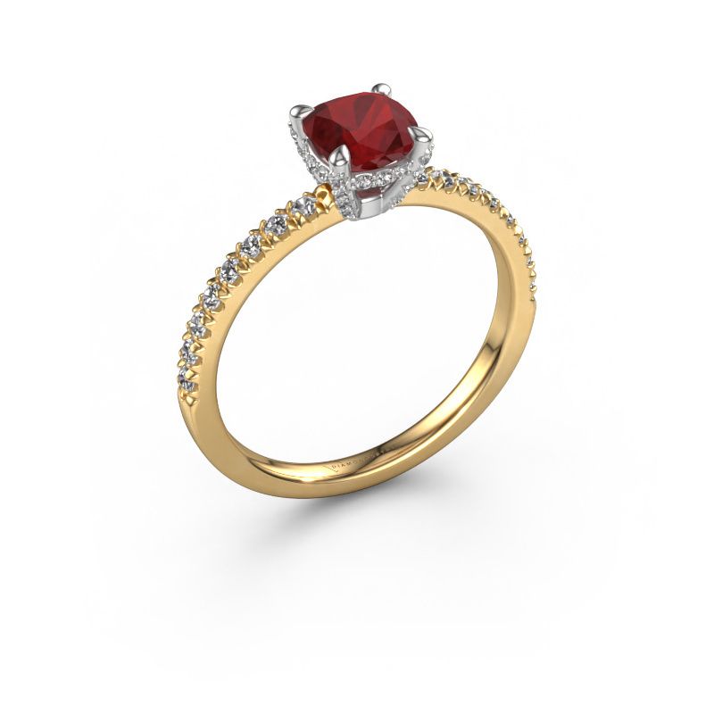 Verlobungsring Saskia 1 CUS 585 Gold Rubin 5.5 mm