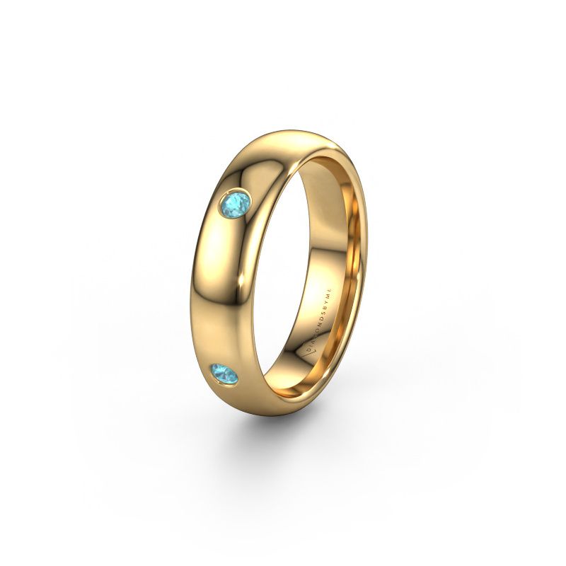 Wedding ring WH0104L35BP 585 gold blue topaz ±5x2 mm