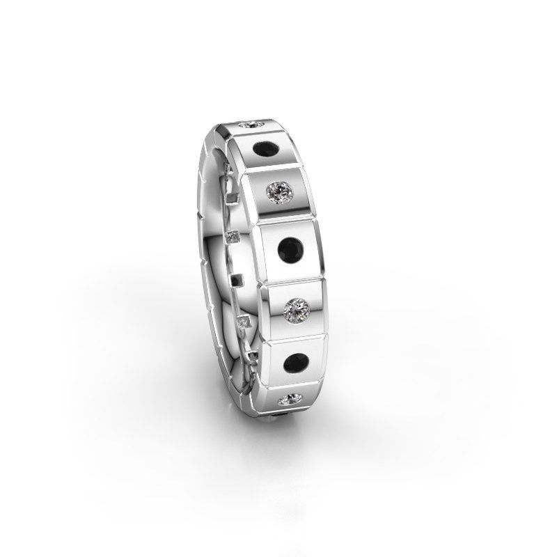 Image of Weddings ring WH2055L15DP<br/>585 white gold ±5x2.4 mm<br/>Black diamond