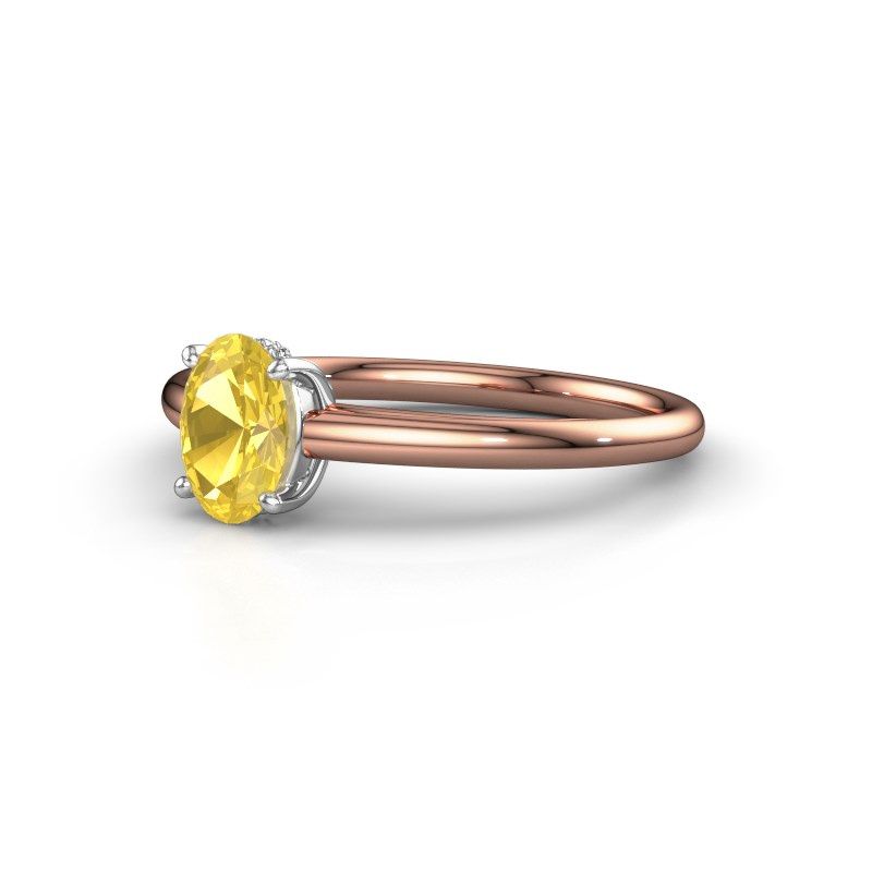 Bild von Verlobungsring haley ovl 1<br/>585 Roségold<br/>Gelb Saphir 7x5 mm