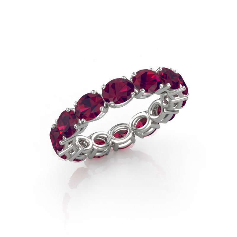 Ring Vivienne OVL 5x4 585 white gold rhodolite 5x4 mm