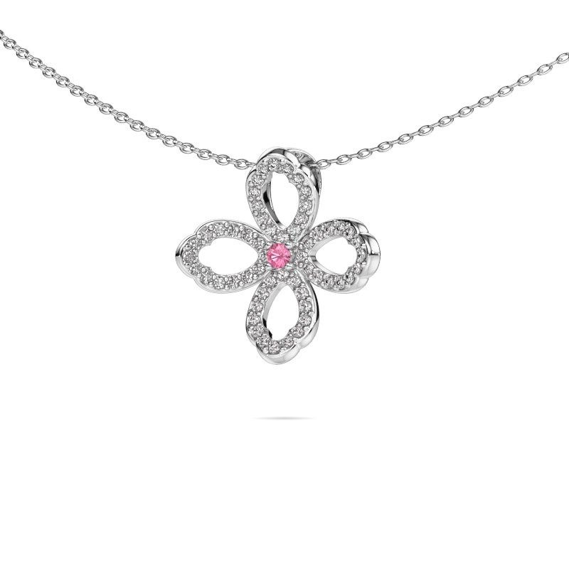 Kette Chelsea 585 Weißgold Pink Saphir 2 mm